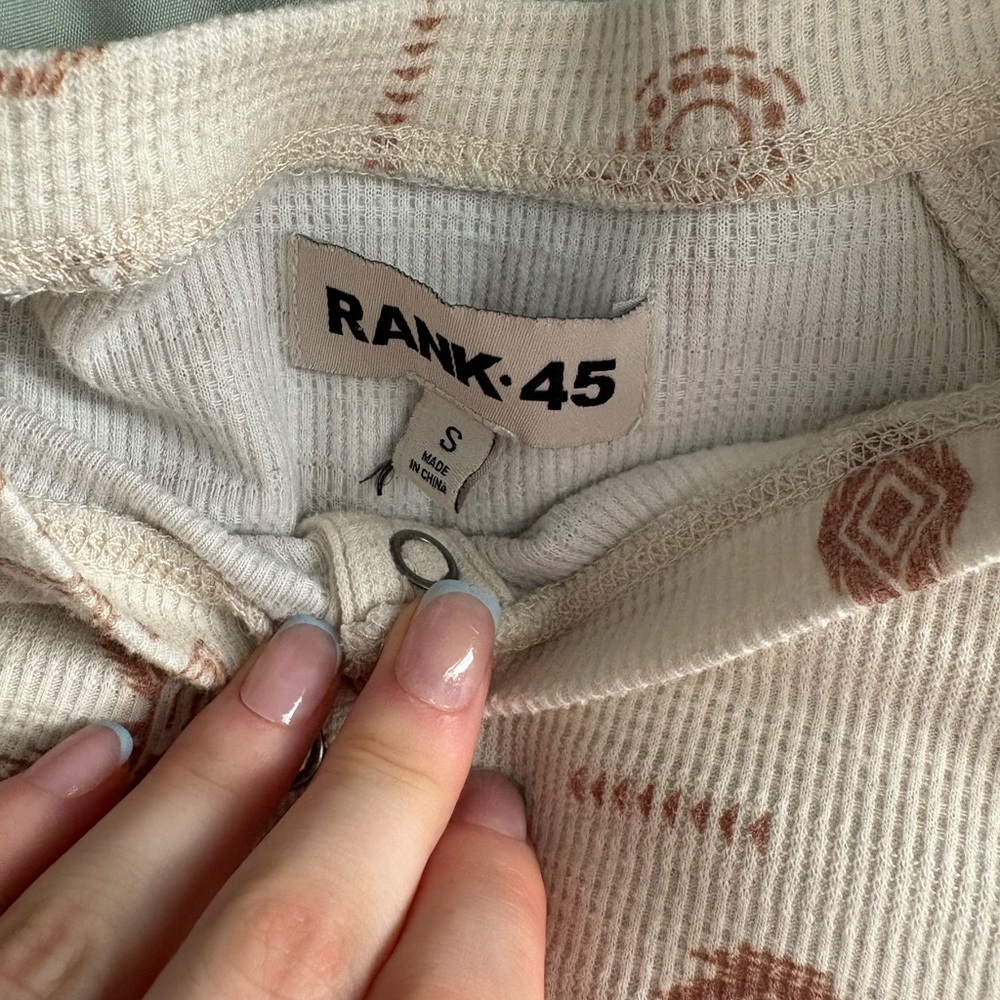 RANK 45 Women's Long Sleeve Tee - Cream